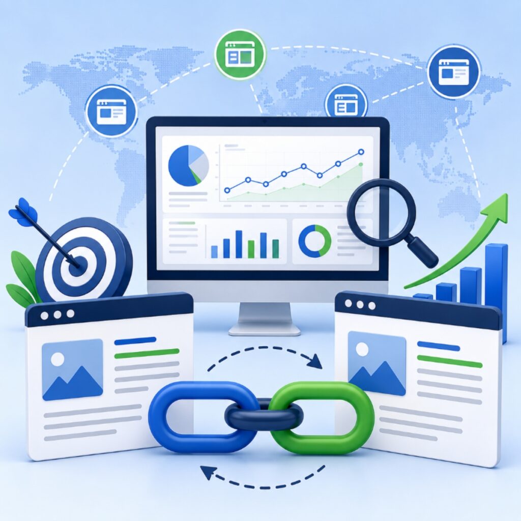 SEO link exchange graphic